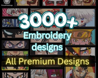 3000+ Anime Embroidery Designs Bundle, Machine Embroidery Files (Digital Download)