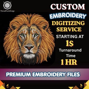 Custom Embroidery digitizing, Logo digitizing, Embroidery digitizing service, Custom Digitize (Digital File)