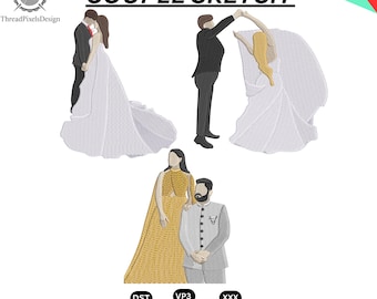 Personalized Couple Embroidery Design, Custom Sketch Portrait, Valentine embroidery (Digital File)