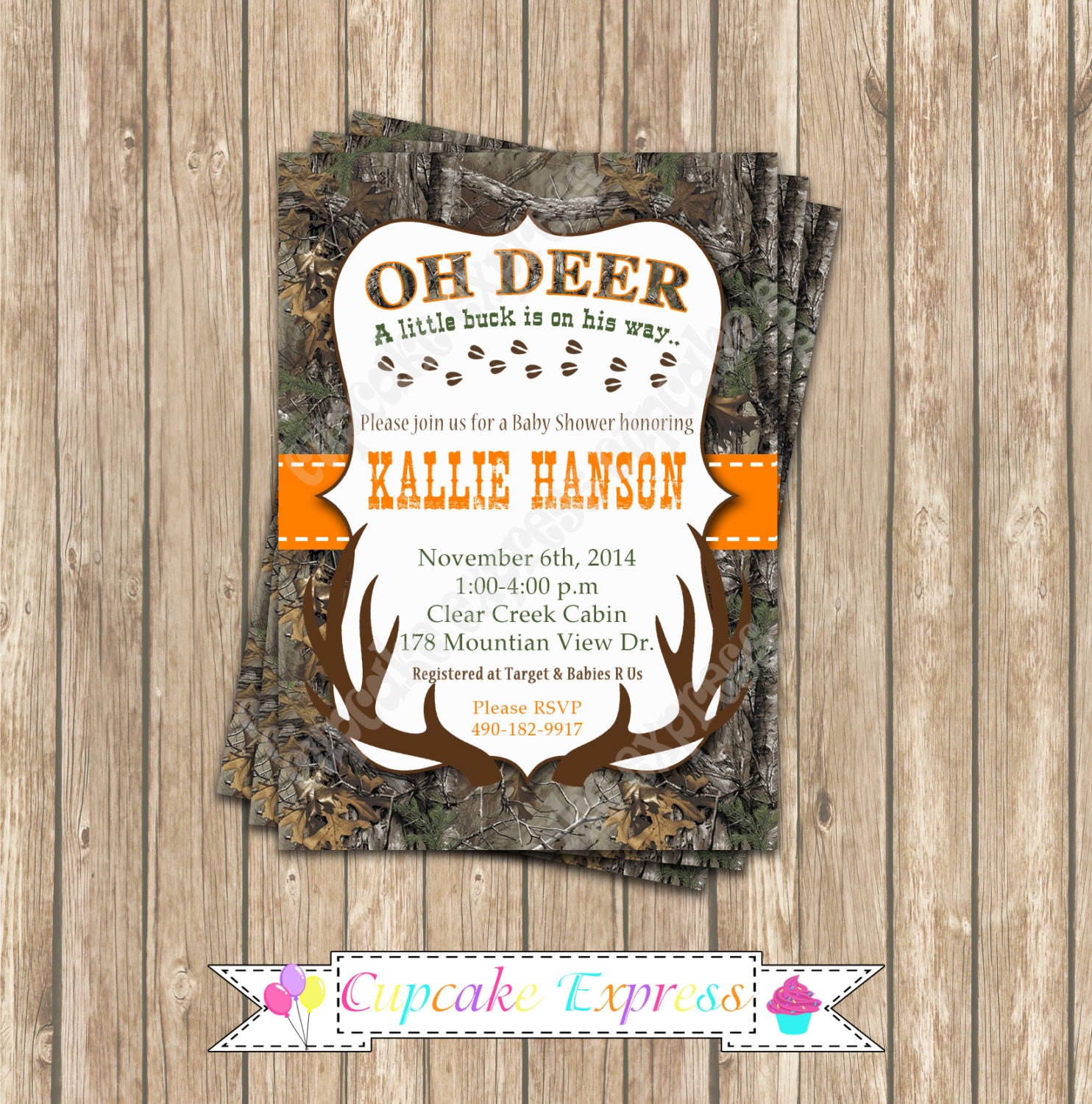 Baby Shower Invitations Camouflage Hunting 7