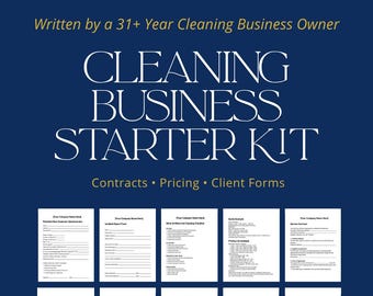 Cleaning Business Starter Kit | Contracts, Pricing Guide, Client Forms | Start a House Cleaning Business Plan | Instant Download