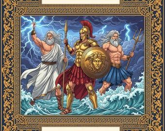 Libro para colorear de mitología griega: 20 dioses, héroes y mitos legendarios - PDF imprimible para adultos - Arte lineal intrincado