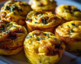 Receta de muffins de tortilla / Desayuno fácil / Muffins de huevo saludables