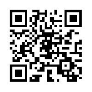 May include: A black and white QR code, a two-dimensional barcode that is square in shape. The code is composed of a pattern of black squares arranged on a white background. The code is designed to be scanned by a digital device.