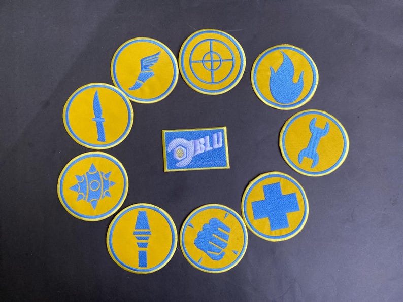 Pyro Tf2 Patch Team Fortress 2 BLU Uniform Set Patches Embroidery Iron on Sew Badge ...