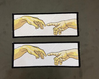 Toppa termoadesiva Creazione di Adamo: Michelangelo, arte rinascimentale, 12 pollici