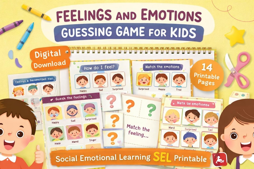 Feelings and Emotions Game for Kids | Emotion Matching & Guessing Game ...