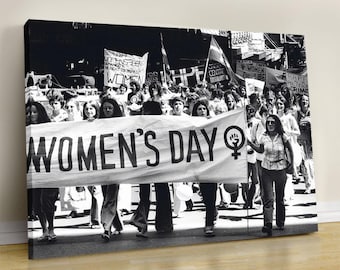 Feminist Canvas Poster, Black and White Wall Art, Vintage Photo Print Home Decor