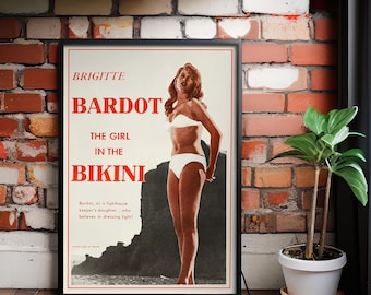 The Girl in the Bikini (1952)  - Vintage Movie Poster - Cotton Canvas Print
