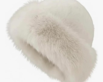 Women’s Winter Faux Fur Bucket Hat, Fluffy Plush Mink Furry Hat, Warm Cozy Fuzzy Fisherman Cap