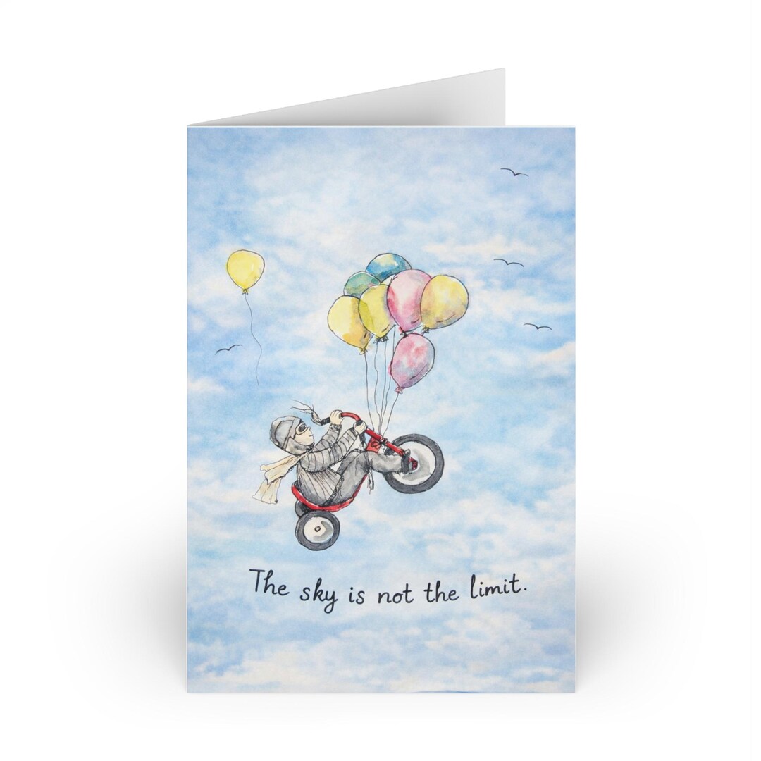 The Sky is Not the Limit Nostalgic Dreamy Bike Rider Greeting Card - Etsy