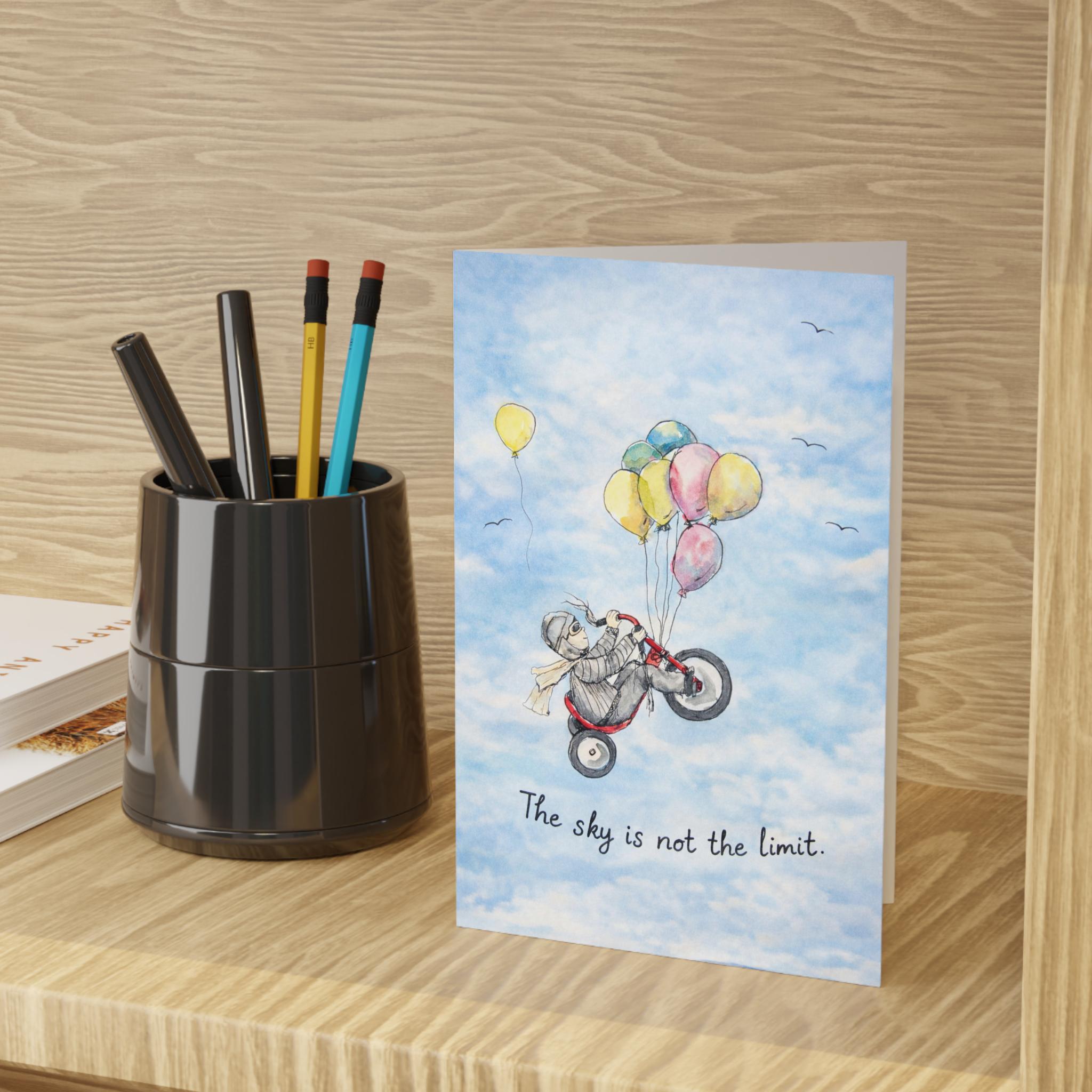 The Sky is Not the Limit Nostalgic Dreamy Bike Rider Greeting Card - Etsy