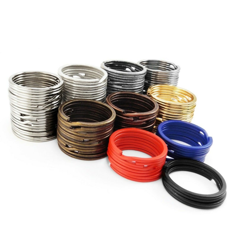 10 Steel Keyrings Split Key Rings 13mm Nickel Hoop Ring Nickel Plated Steel Loop