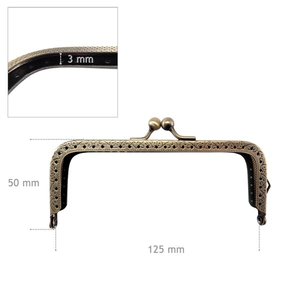 Sew In Metal Purse Coin Frame 70 mm Clutch Bag Frame kiss clasps BAH