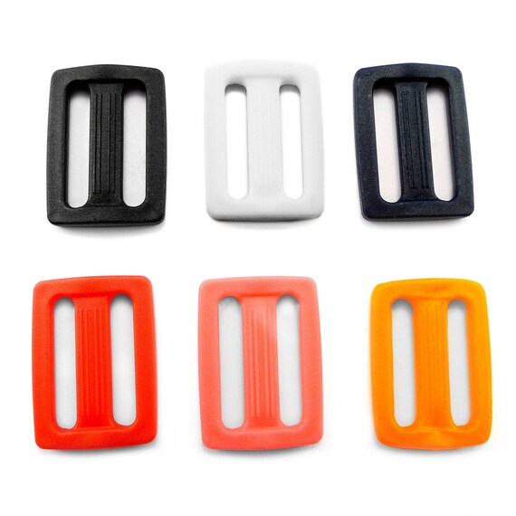 10pcs 40mm /"D/" BLACK PLASTIC DELRIN 3 BAR SLIDES BUCKLES FOR WEBBING