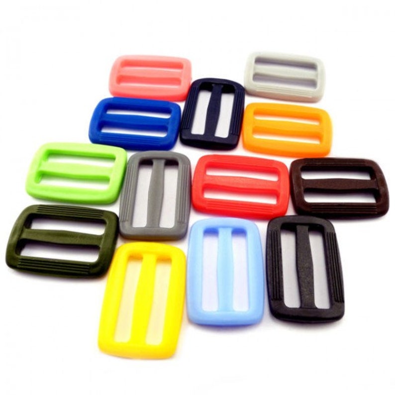 40mm /"D/" BLACK PLASTIC DELRIN 3 BAR SLIDES BUCKLES FOR WEBBING 10pcs