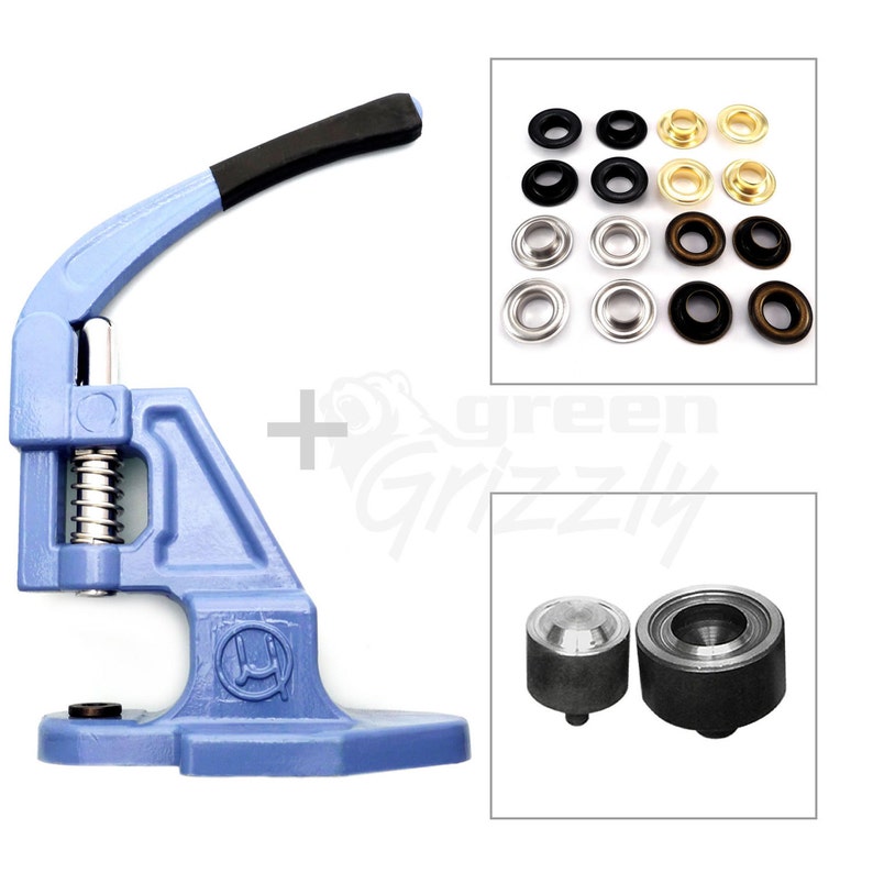 St15 Hand press plus eyelet setting tool and puncher and grommet 8 10 12 17 mm