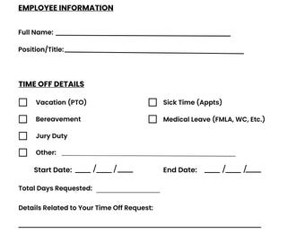 Form Timetitle Simple Repair Request Form Template - Etsy