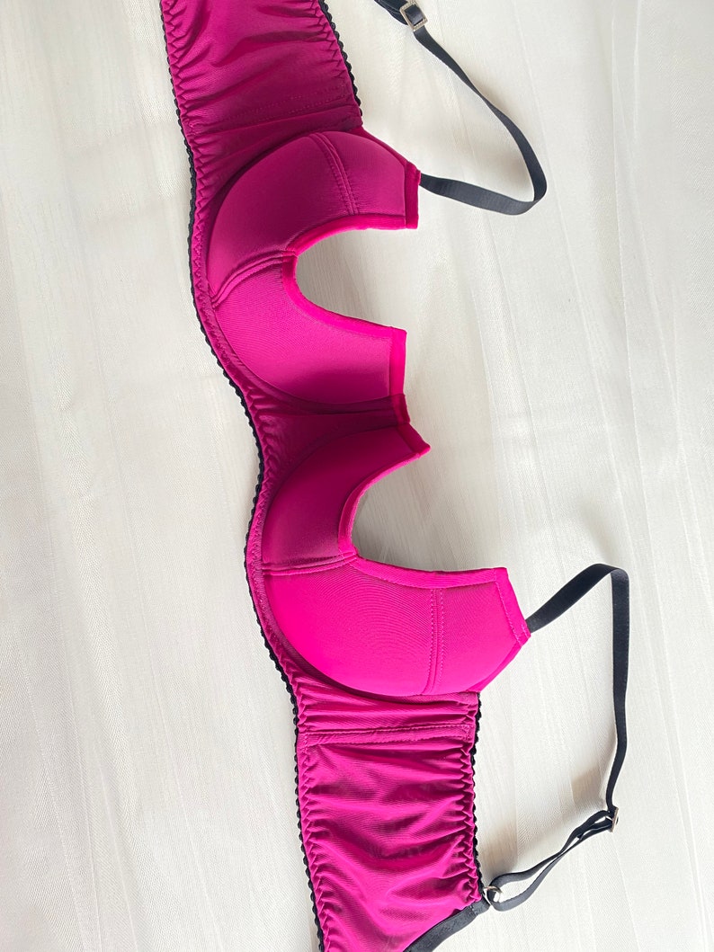 The Magenta Open Nipple Padded Cup Mesh Underwired Bra MADE TO - Etsy