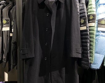 VINTAGE Burberry Trench Coat  navy blue jacket Camel hair /WOOL men SIZE M-L