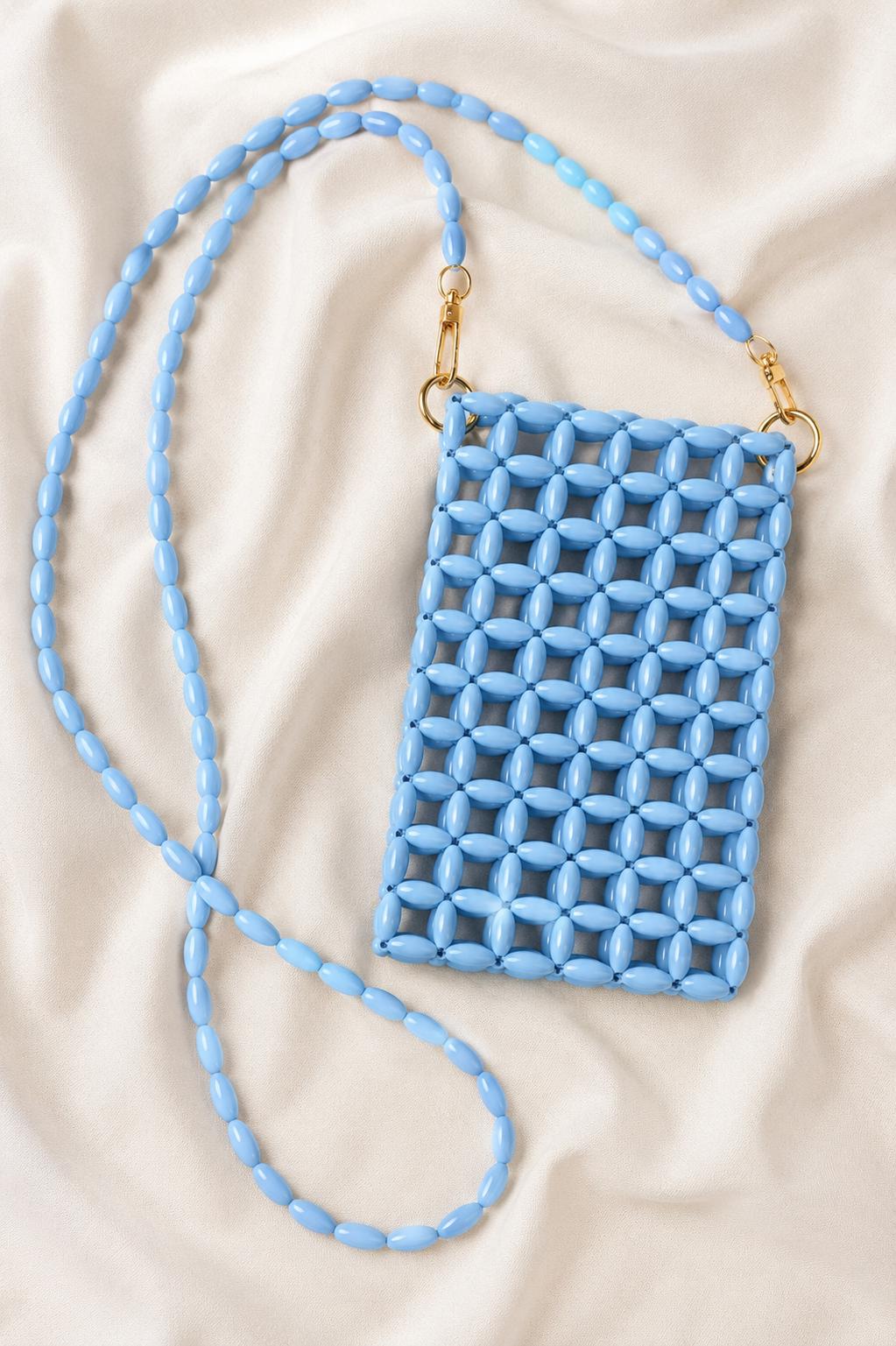 Handmade Beaded Phone Bag, Mini Crossbody Bag, Small Shoulder Purse, Custom Strap Length