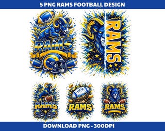 Rams Football PNG Bundle, 5 Mascot Designs, Rams Clipart, Retro Sport ...