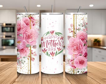 Muttertags Tumbler Wrap Bundle | PNG + PDF Sublimationsverpackungen | Beste Mutter aller Zeiten Blumen Mutter Wrap | Sofort Download