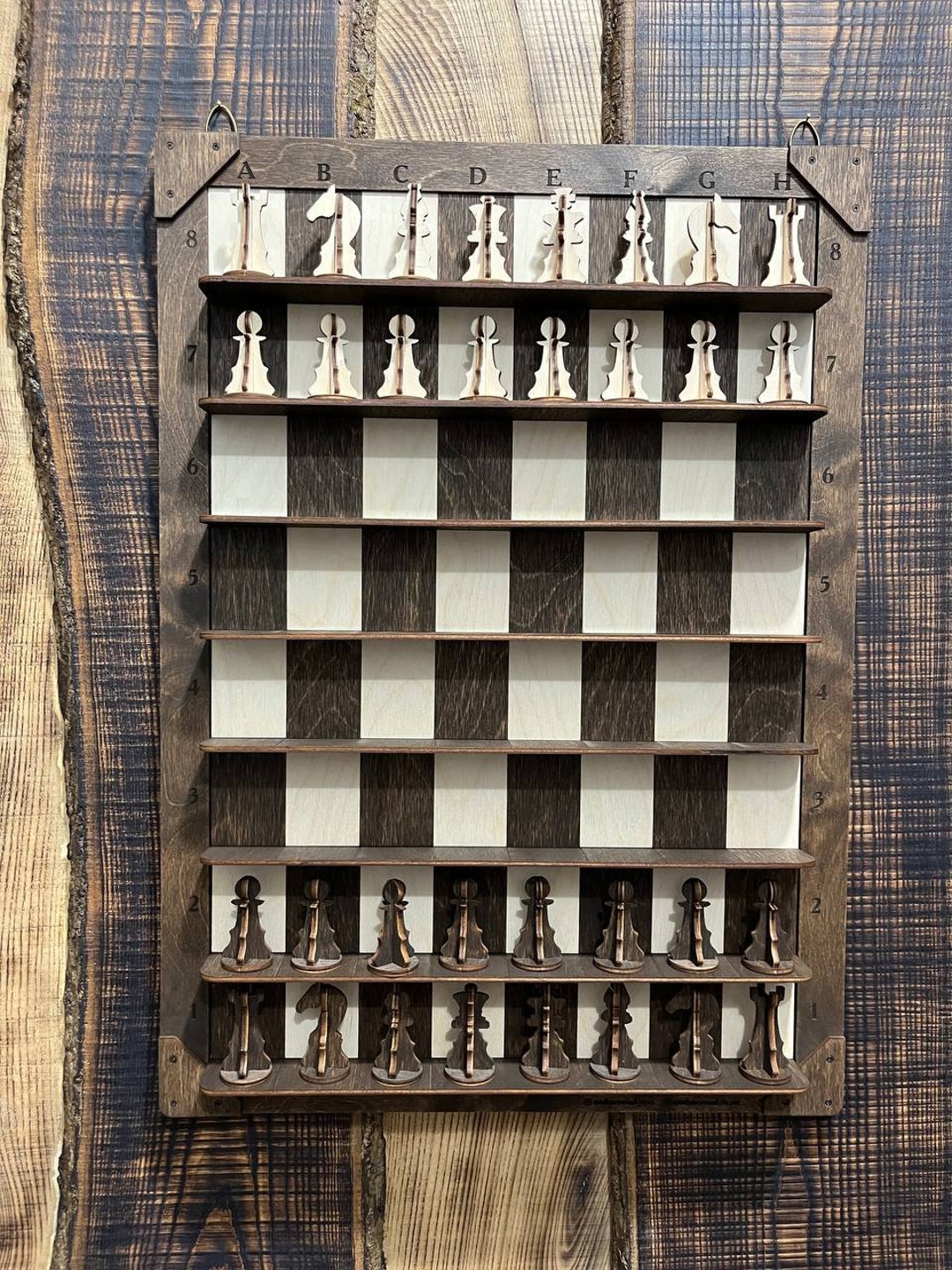 Vertical Chess Board Wooden, Wall Chess Set, Luxury Office Decor, Large