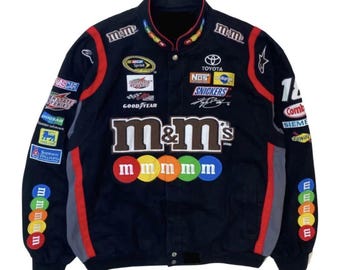 【新品タグ付き】HBAT ナスカー風 M&M's レーシングジャケット 黒 L M&MのNASCARレーシングジャケット - Etsy 日本