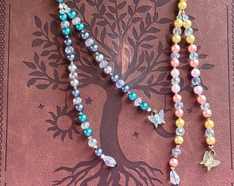 Llavero de mariposa con cuentas para bolso