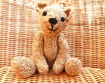 8&quot; Teddy Bear, Light Brown and lemon yellow Marl Effect Teddy Bear, Handmade  Bear, Traditional Vintage Style With Articulating limbs