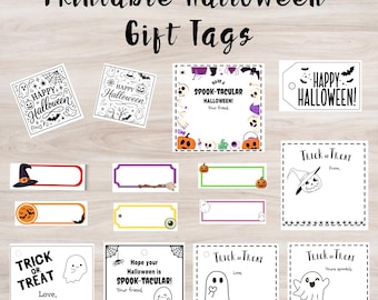 Printable Halloween Gift Tags | Loot Bag Notes (PDF)