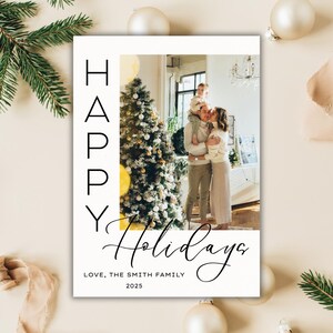 2025 bearbeitbare Weihnachtskartenvorlage | Canva Sofortiger Download | Personalisierte Foto Weihnachtskarte
