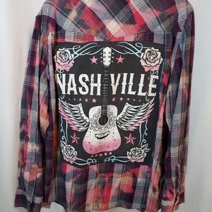 Upcycled Bleached Flannel: Soft Hand-sewn Cozy Shirt