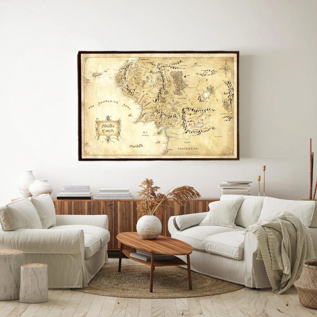 Middle Earth Map, Lord of the Rings Canvas, Fantasy Art - Etsy Canada
