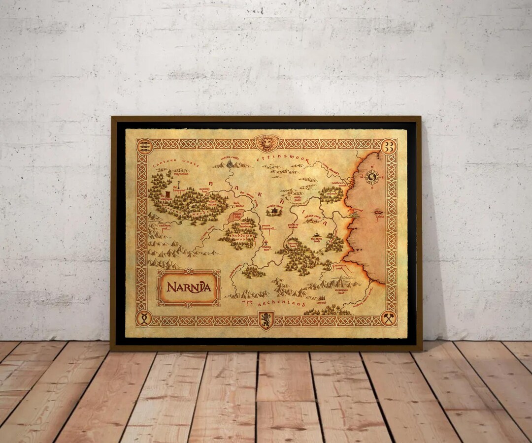 Narnia Map Print Chronicles Of Narnia Wall Art For Nursery Baby 