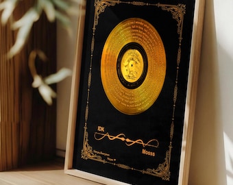 Custom Golden Record Lyric Art, Personalized Vinyl Art, Song Lyrics Print, Musician Gift for Songwriters, Retro Music Poster, Framed, Canvas