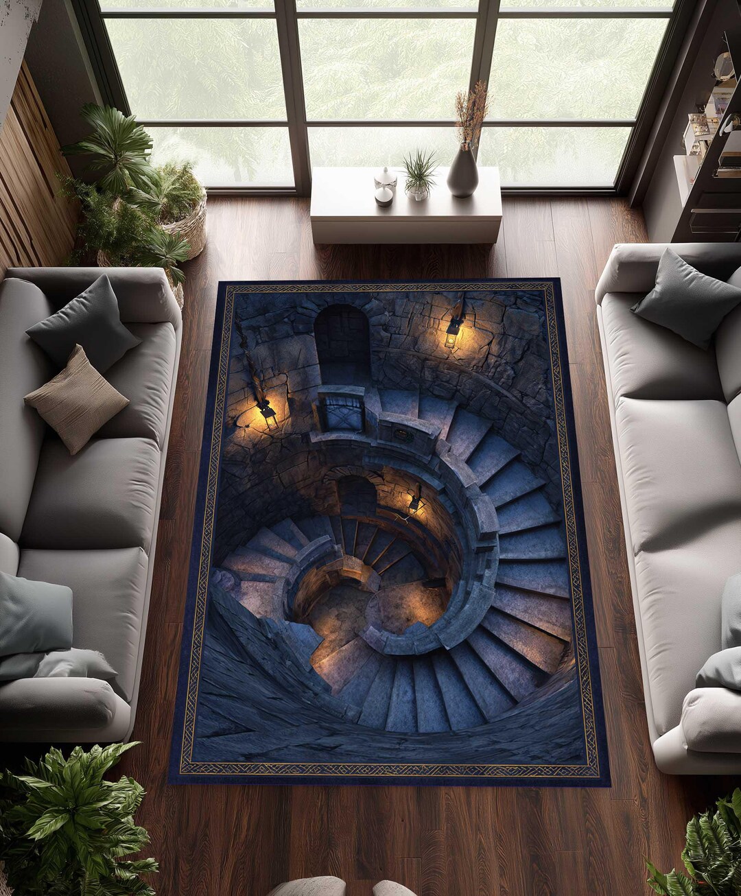 Dwarf Mine Fantasy 3D Illusion Dungeon Rug, Medieval Gamer Decor for ...
