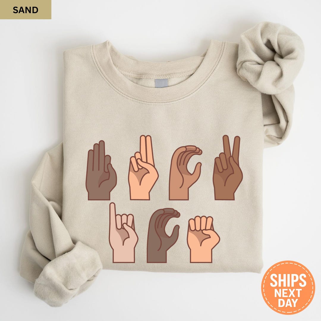 ASL Activism Sweatshirt, Sign Language Protest Hoodie, Human Rights ...