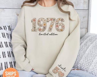 Custom Birth Year Sweatshirt, Floral Limited Edition Hoodie, Chapter Age Birthday Top