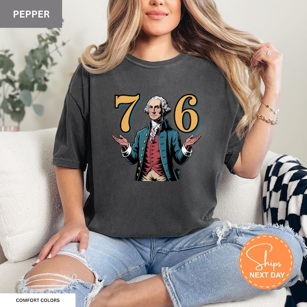 67-76 Meme George Washington Shirt, Retro 1776 Tee, Social Studies Teacher Gift Idea
