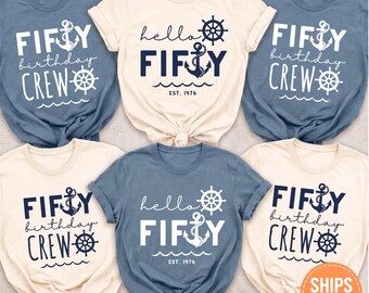 Custom Nautical Birthday Shirt, Hello Birthday Tee, Boat Party Tshirt, Matching Cruise Crew Top