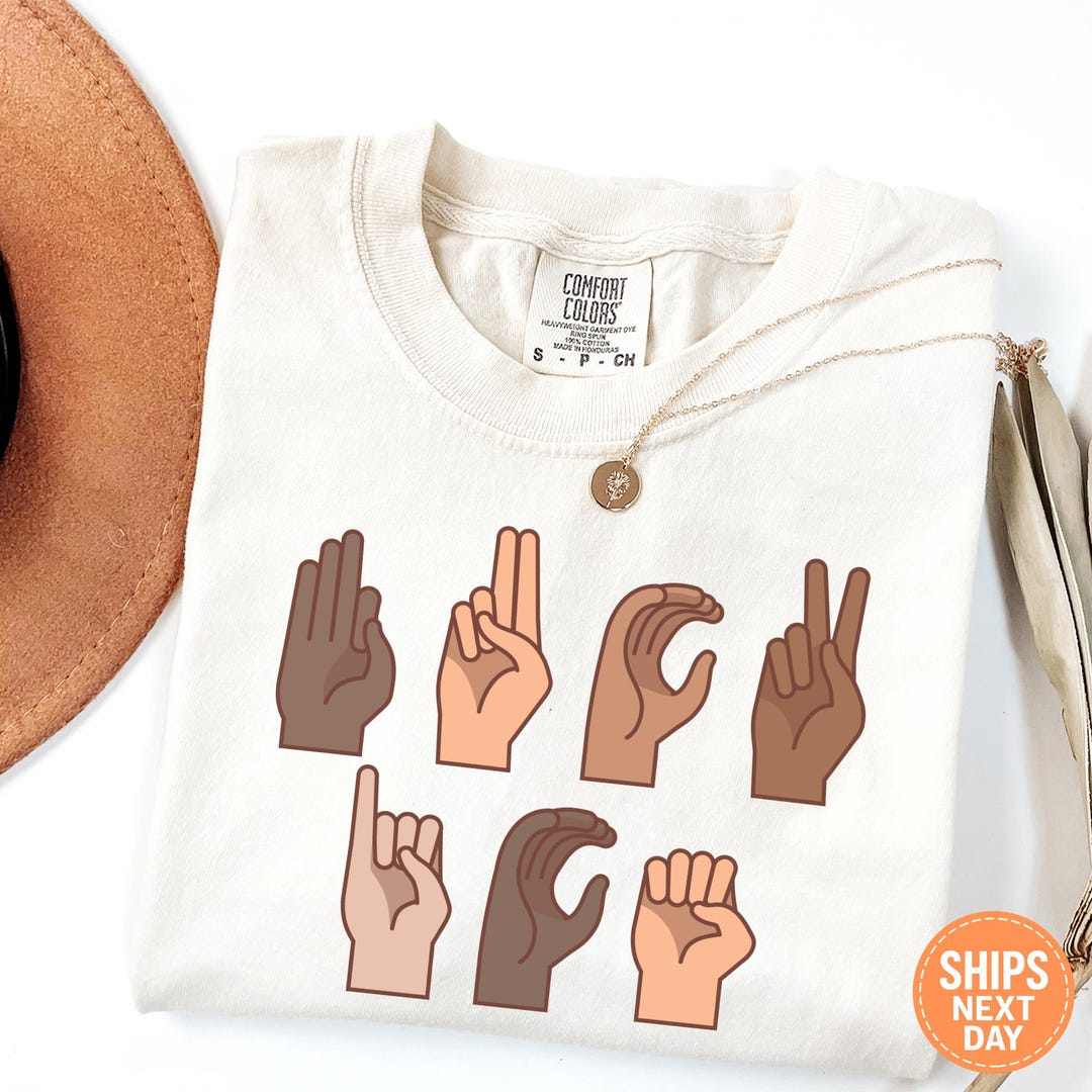 ASL Protest Shirt, Sign Language Activism Tee, Immigrant Rights Graphic ...