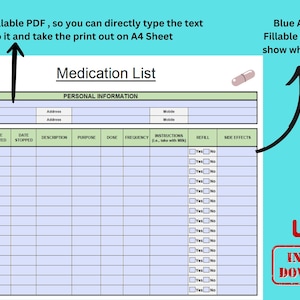 Medication List Template: Printable Medicine Tracker (DOCX, PDF) - Etsy