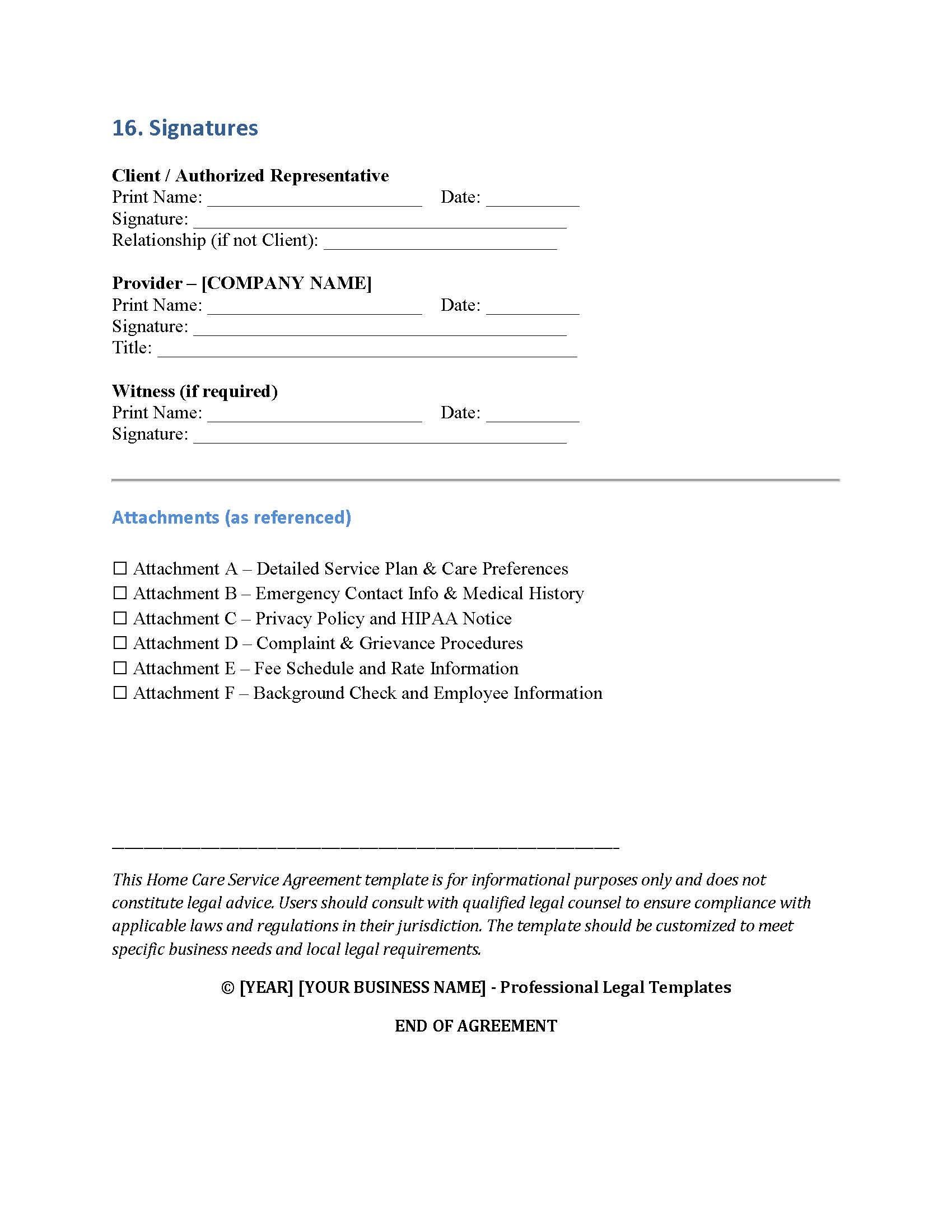 Home Care Service Agreement Template US Legal Contract (editable) Etsy
