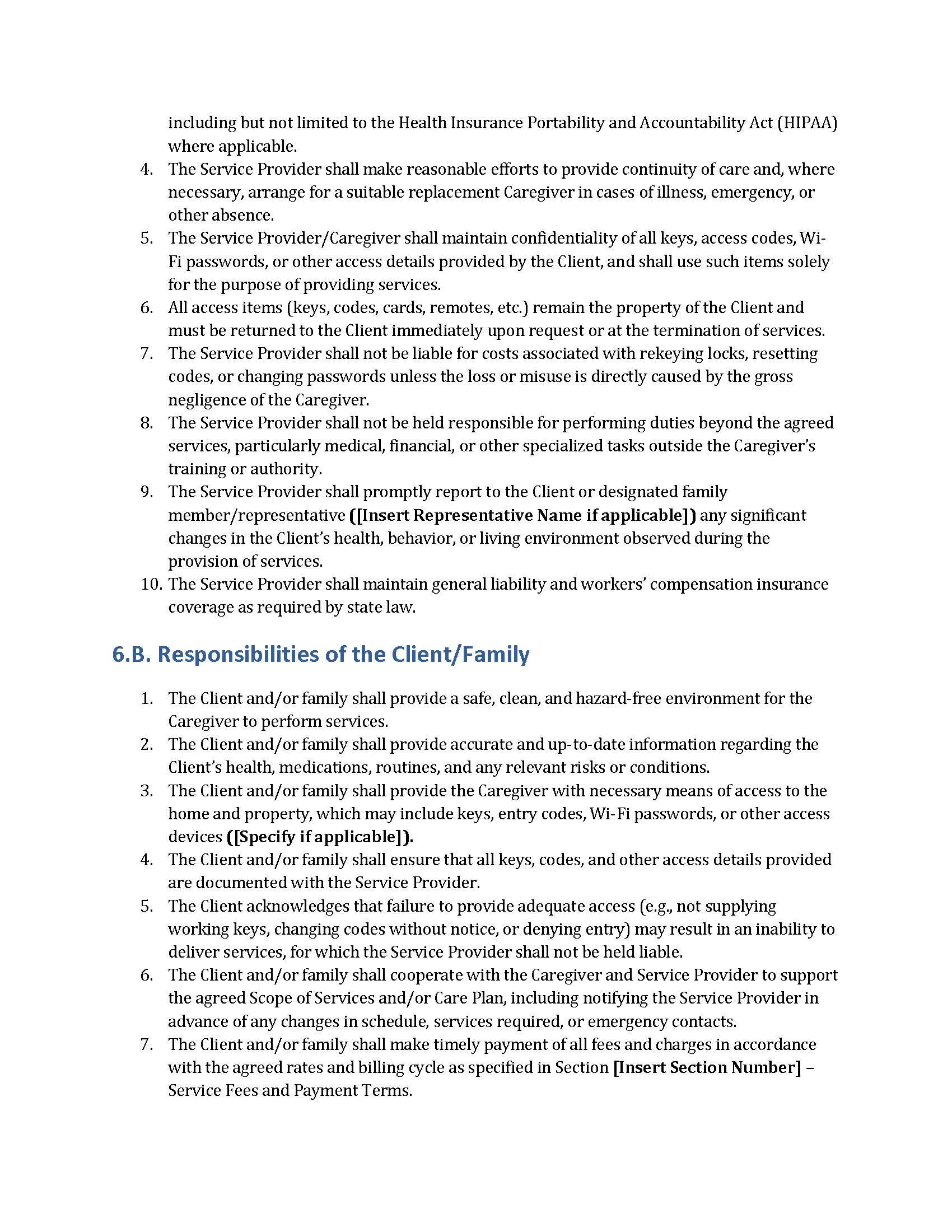 Home Care Service Agreement Template US Legal Contract (editable) Etsy
