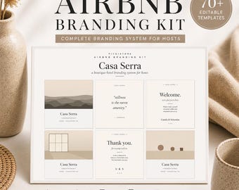 Airbnb Branding Kit Canva Templates | Luxury Vacation Rental Brand Kit | Logo, Social Media, WiFi Cards & Host Templates