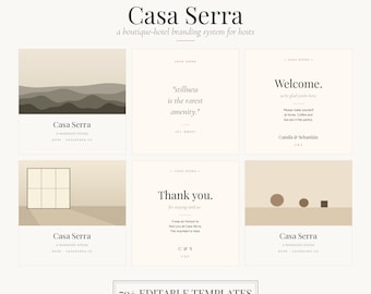 Airbnb Branding Kit Canva Vorlagen | Luxus-Ferienhaus Brand Kit | Logo, Social Media, WLAN-Karten & Gastgeber-Vorlagen