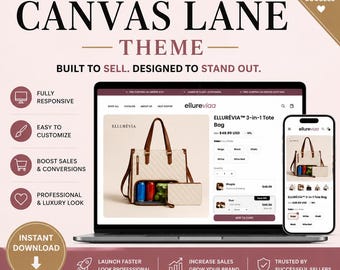 One Product Shopify Theme | Tote Bag Website Template | Single Product Store Design | Bags Shopify OS 2.0 | Canva Templates