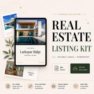 Realtor Listing Presentation Canva Template | Real Estate Marketing Kit | Listing Packet | Realtor Branding Bundle Open House Flyer